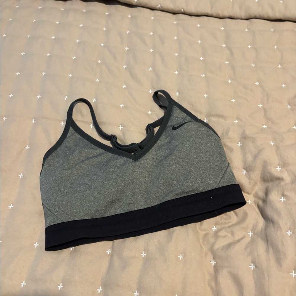Nike Women's Black and Gray Sports Bra